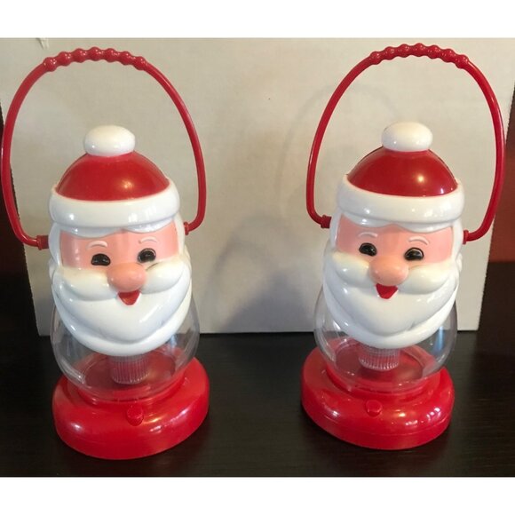 Santa Claus Lantern Set Of 2 Battery Operated Holiday Decorations - Picture 2 of 7